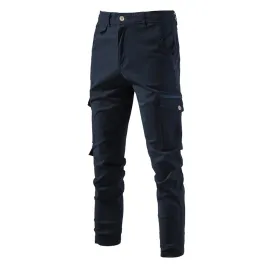 100% Cotton Men's Cargo Trousers High Quality Casual Pants for Men New Spring Zipper Multi-pockets Streetwear Pants Men v1