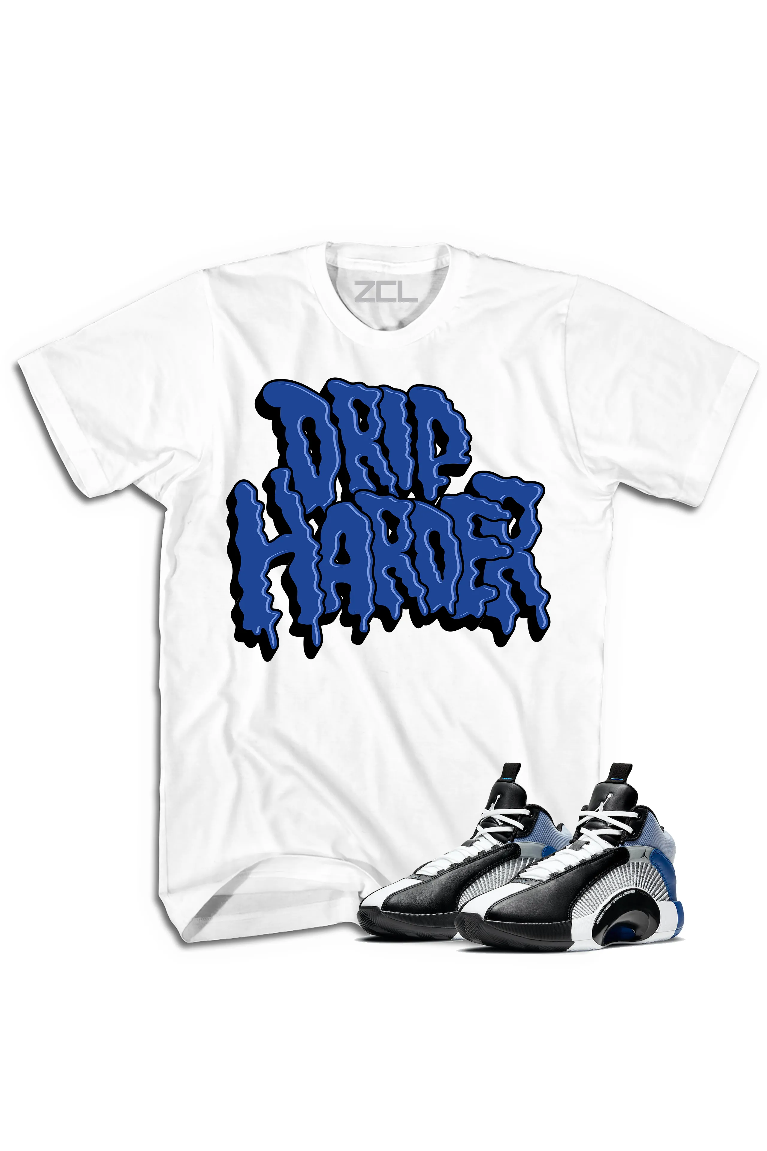 Air Jordan X Fragment "Drip Harder" Tee Sport (Blue)