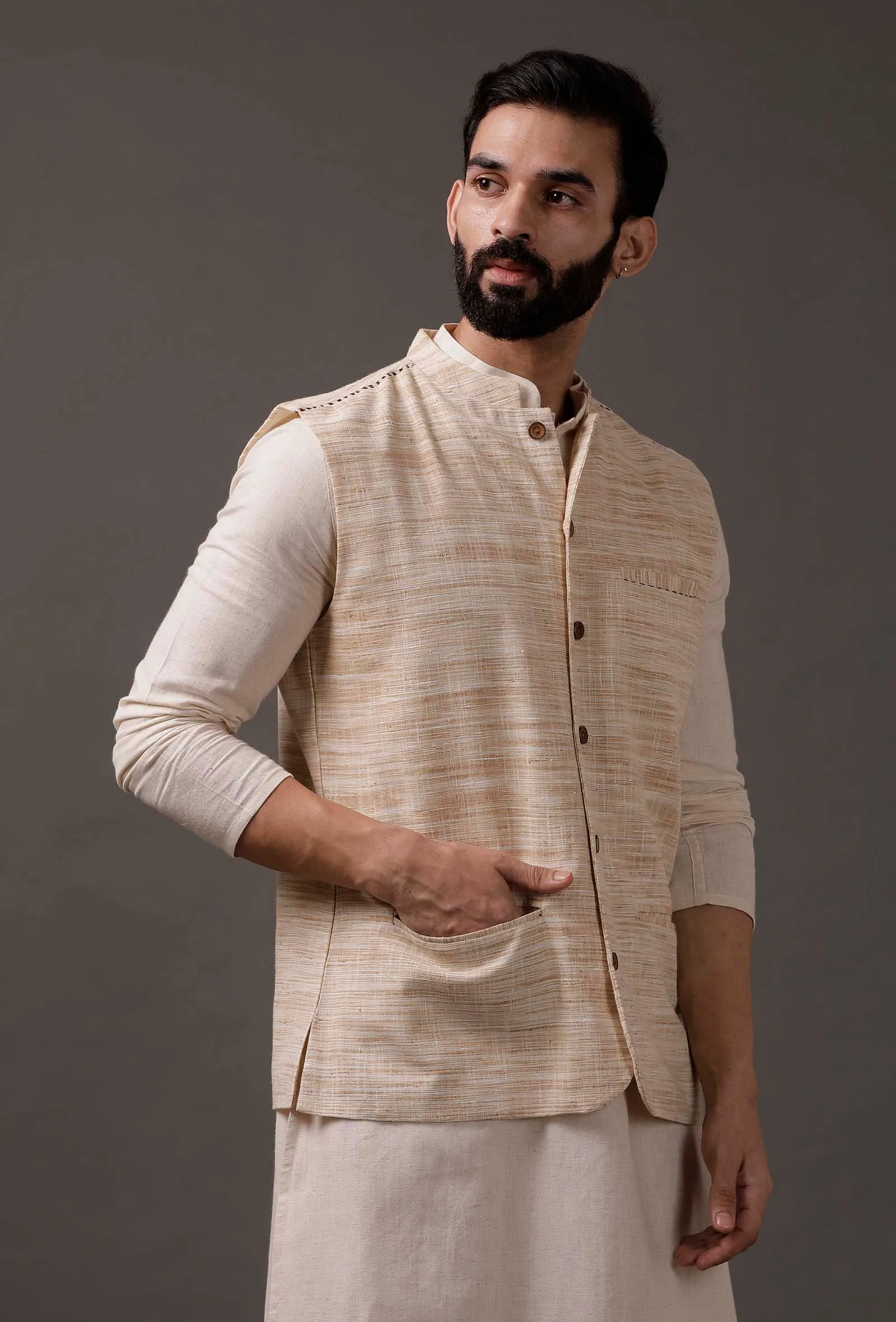 Beige Waist Coat