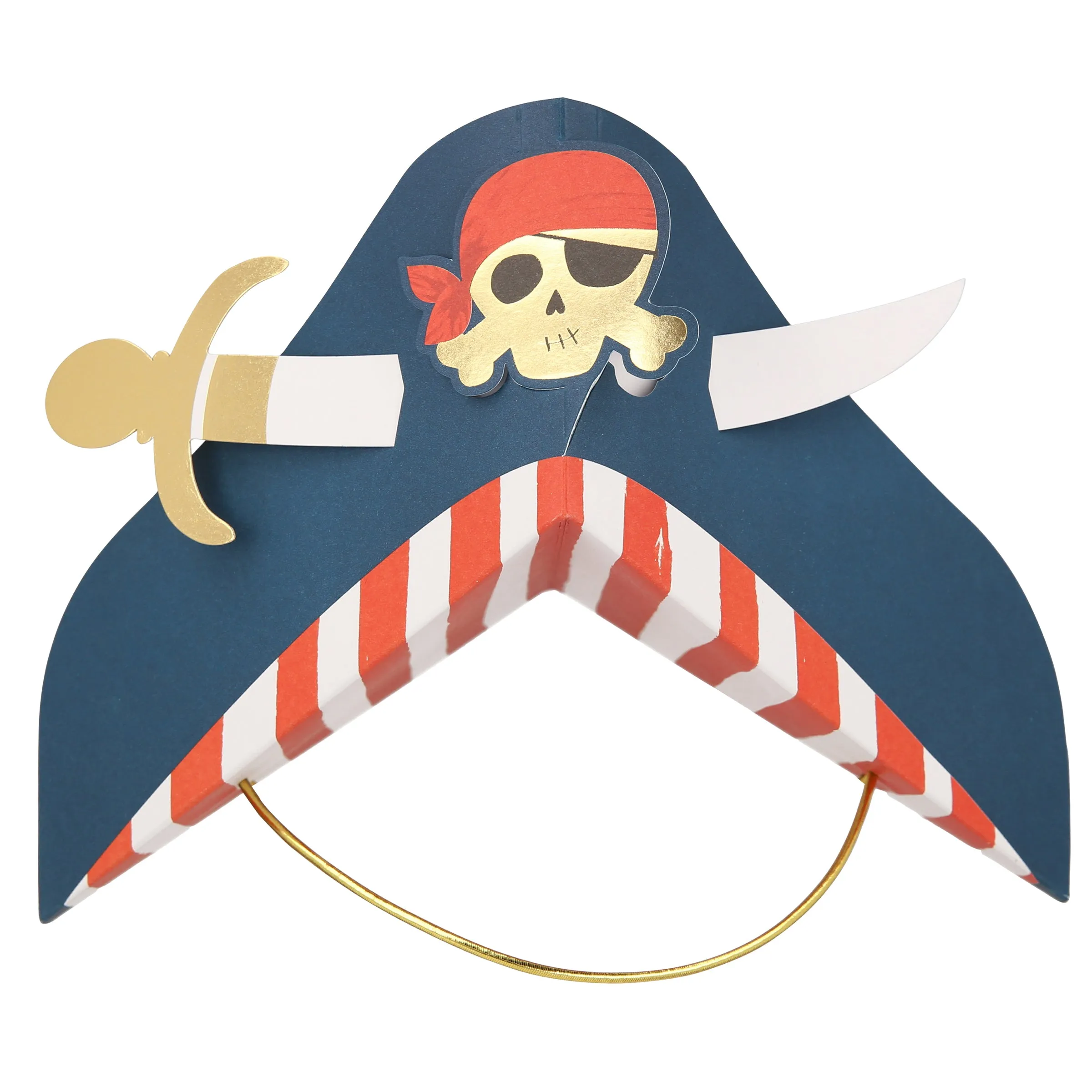 Blue Pirate Party Hats (x 8)