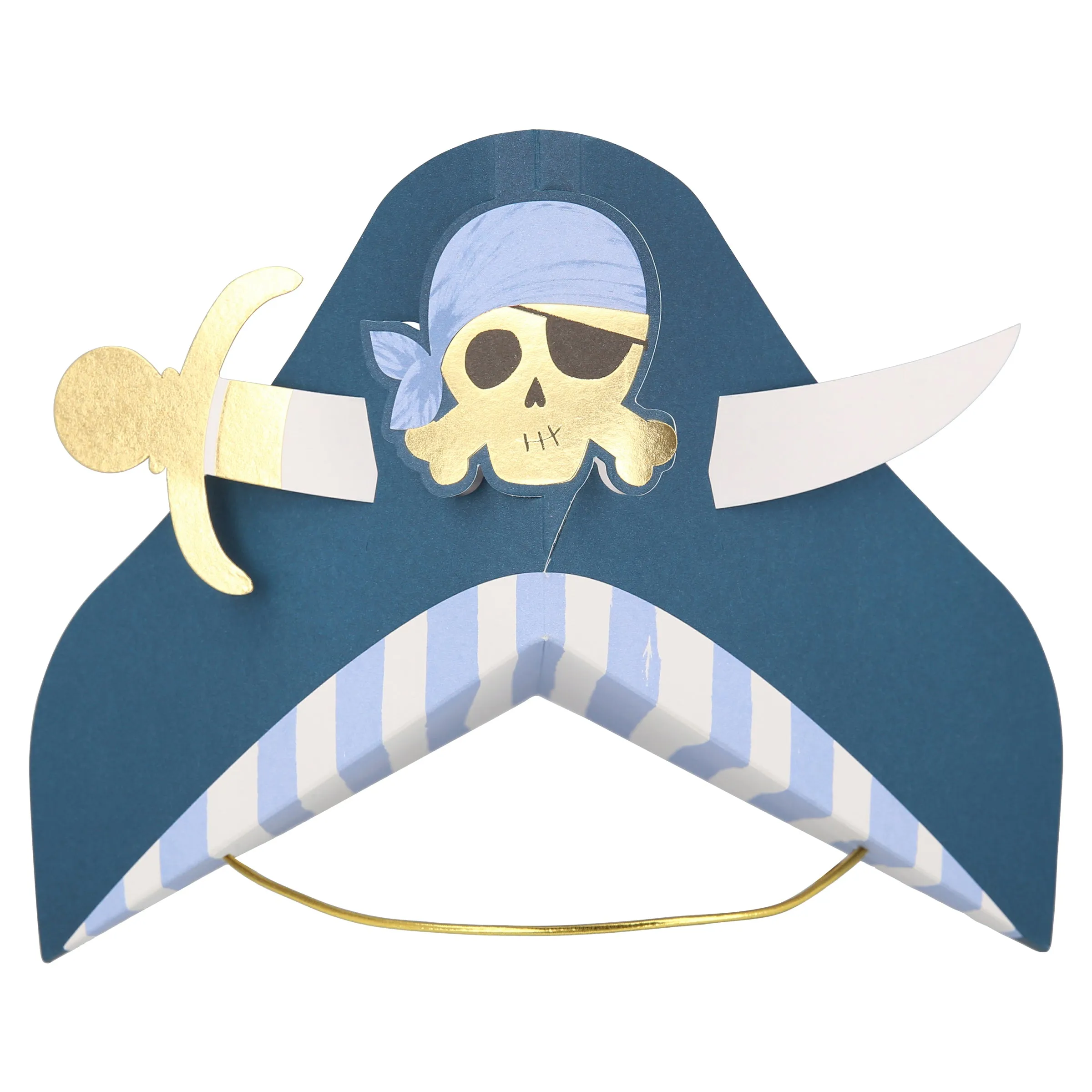 Blue Pirate Party Hats (x 8)