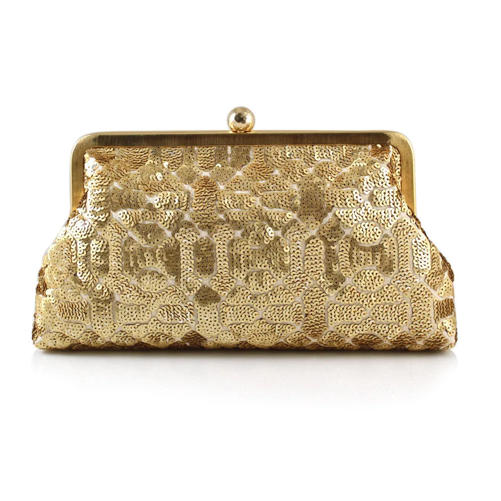 Classic Embossed Gold Clutch