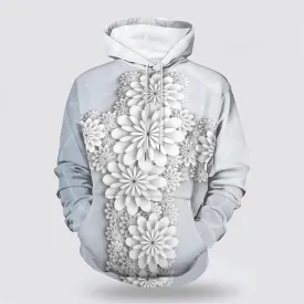 Cross Flowers 3d Hoodies For Women Men - Christian Apparel Hoodies