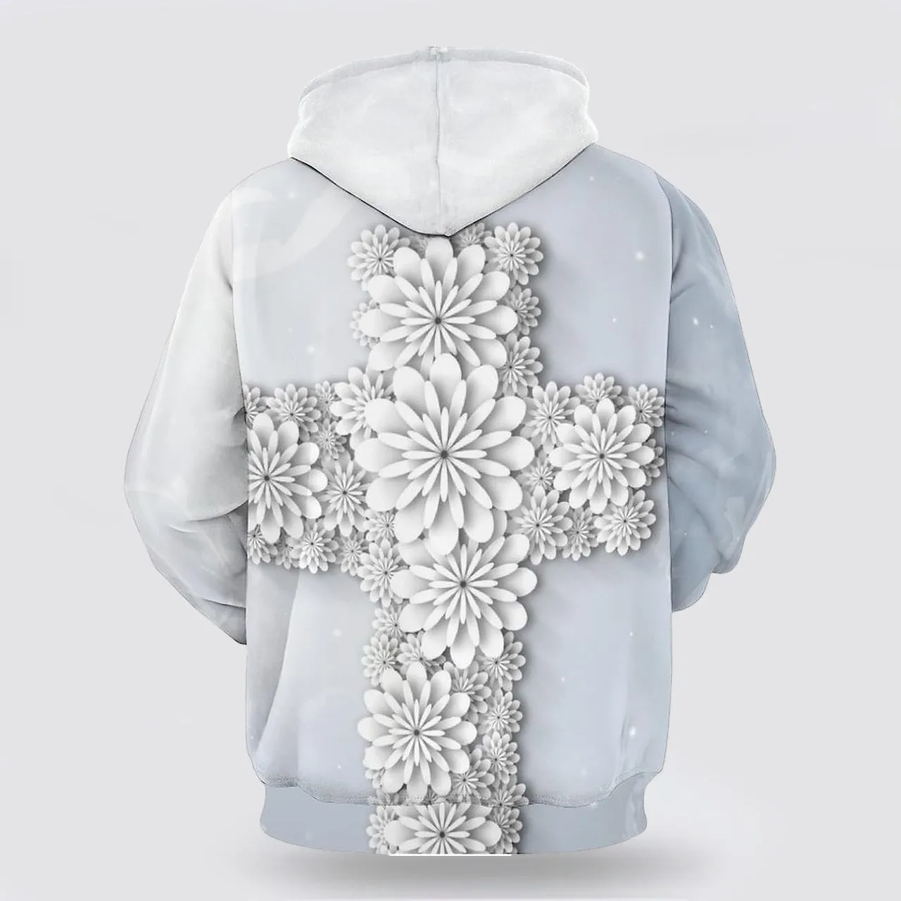 Cross Flowers 3d Hoodies For Women Men - Christian Apparel Hoodies