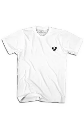 Embroidered ZCL Logo Tee (White - Black)