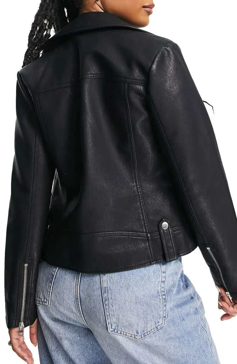 Faux Leather Biker Jacket