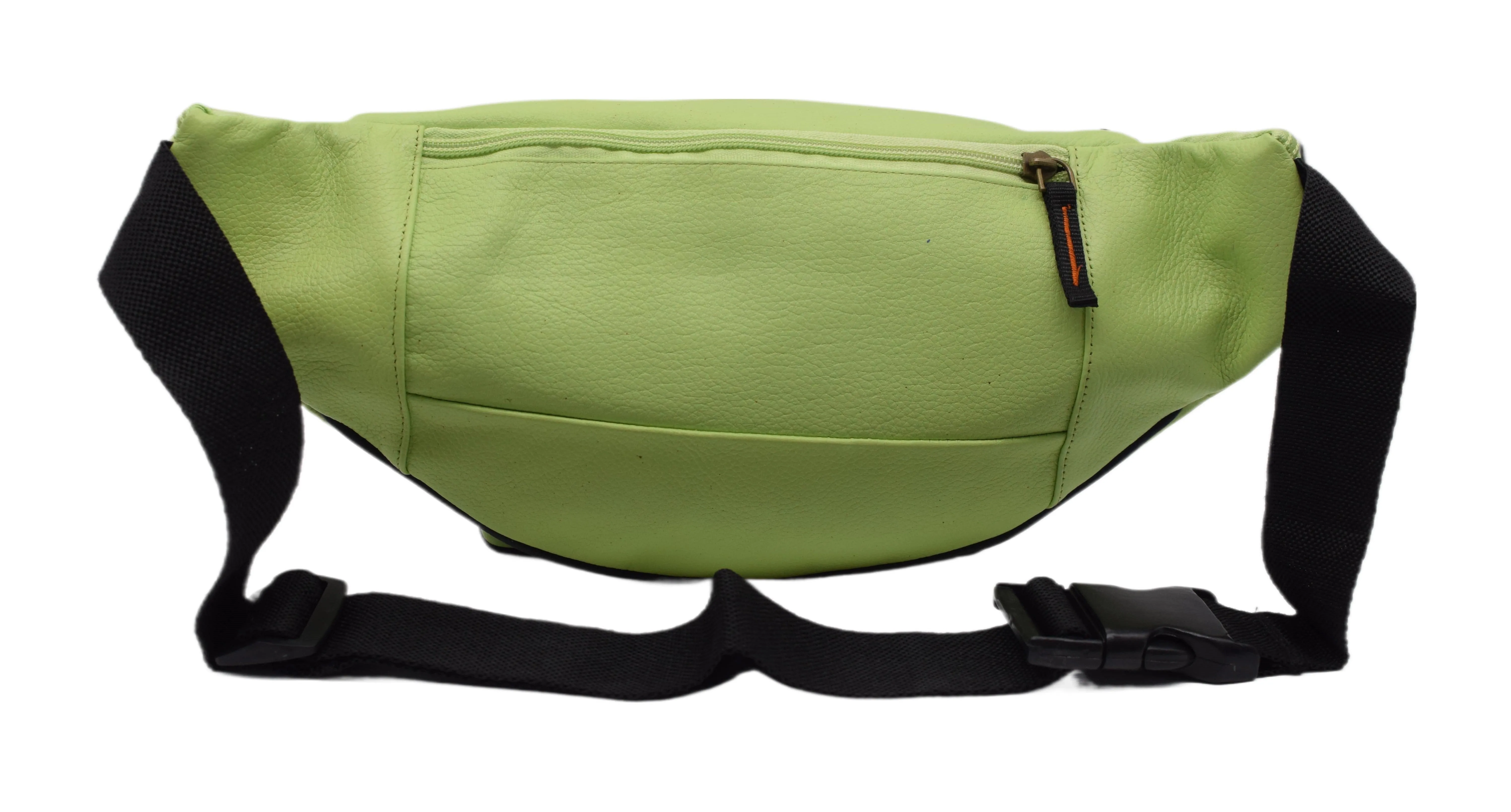 Genuine Pebbled Leather Fanny Pack Multiple Pockets Waist Bag Travel Hiking Sports 7311