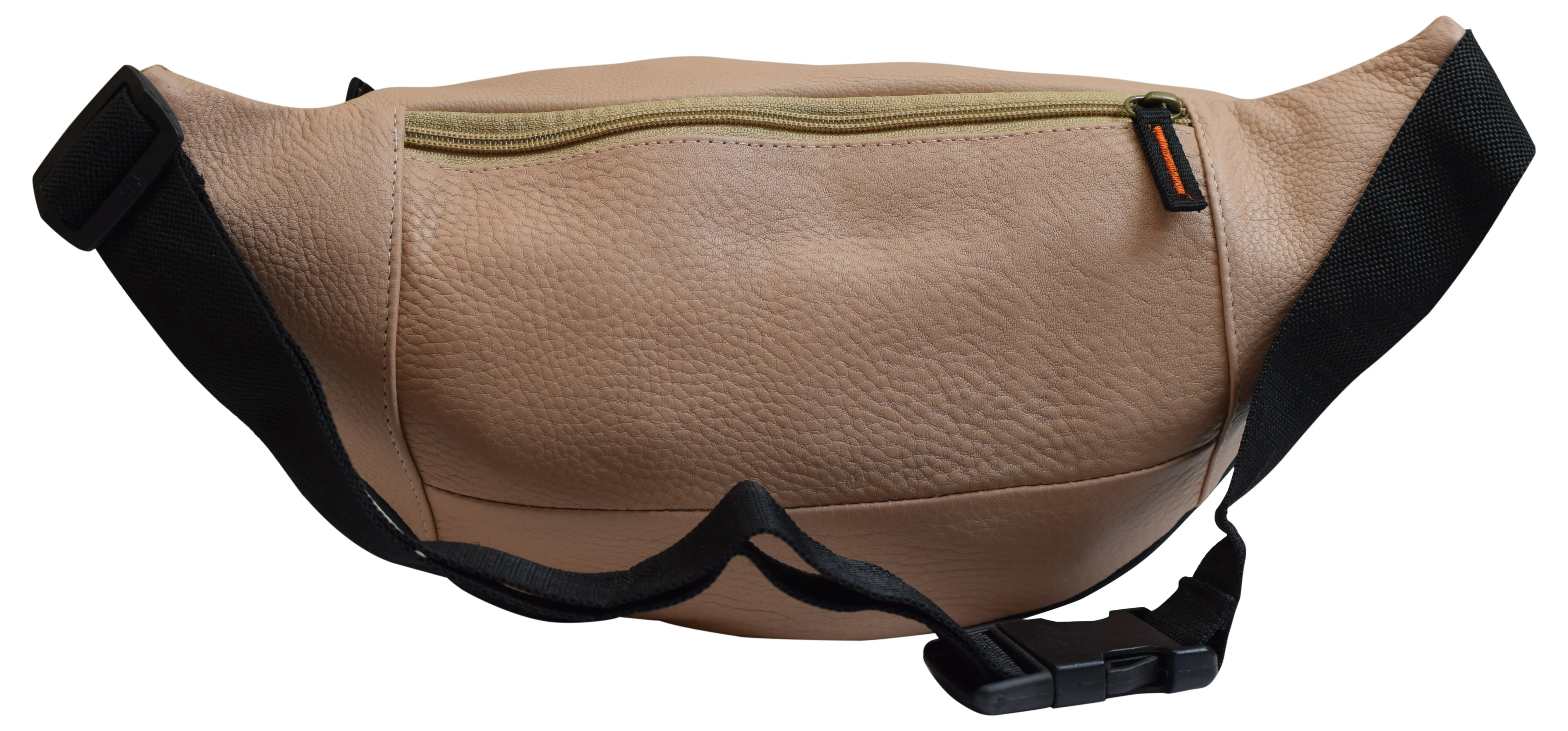 Genuine Pebbled Leather Fanny Pack Multiple Pockets Waist Bag Travel Hiking Sports 7311