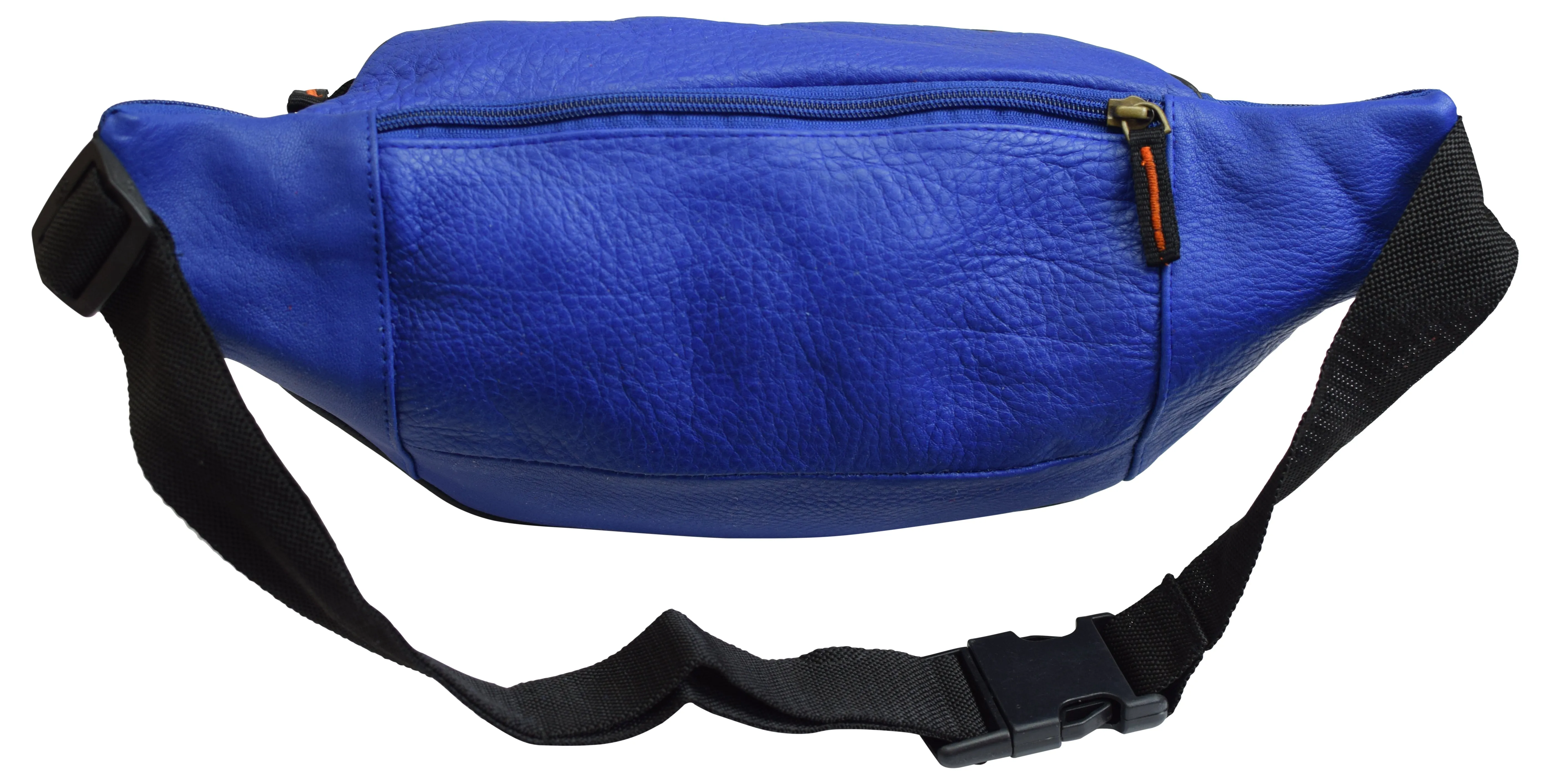 Genuine Pebbled Leather Fanny Pack Multiple Pockets Waist Bag Travel Hiking Sports 7311