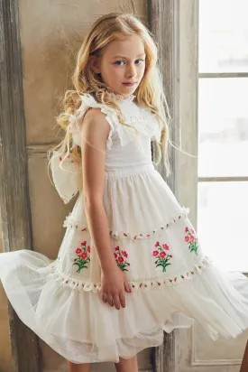 Girls Dress Nellystella Julianna - Bright White (Size 4 left)