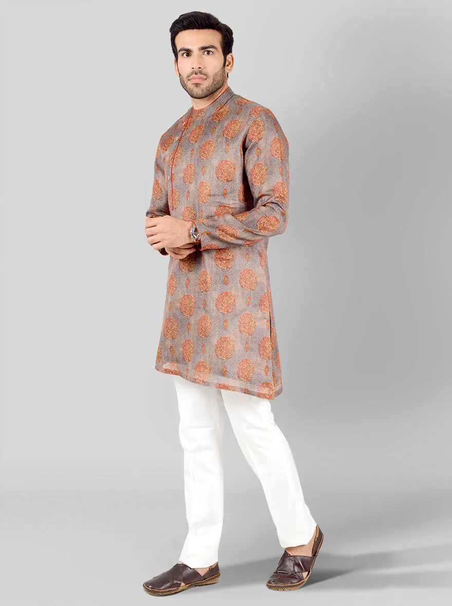 Grey Printed Kurta | Azania