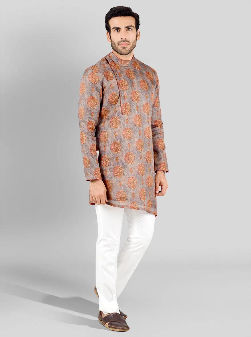 Grey Printed Kurta | Azania