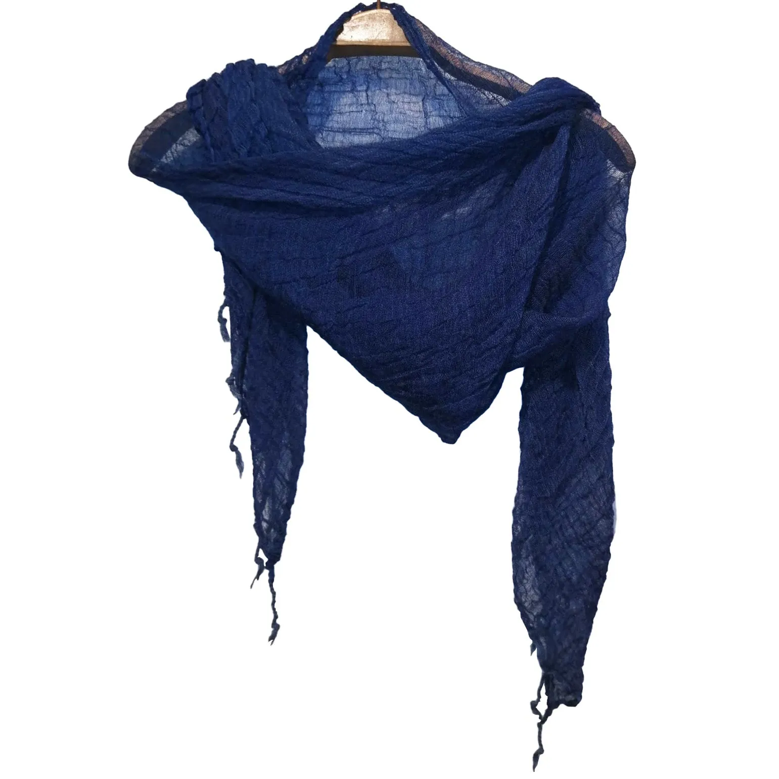 Hand Woven Wool Scarf Indigo