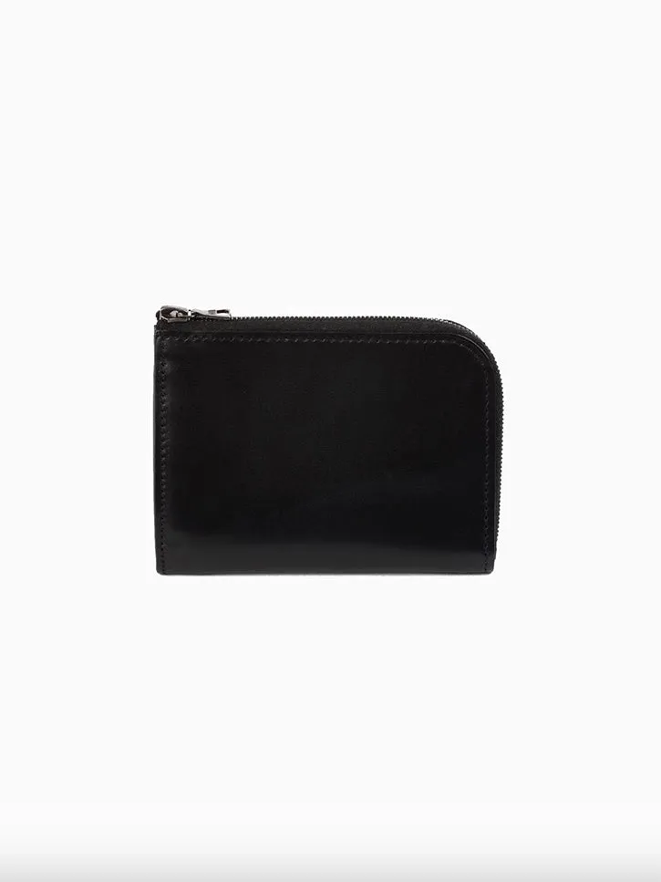 Isaac Reina Simple Zipped Wallet, Black/Natural