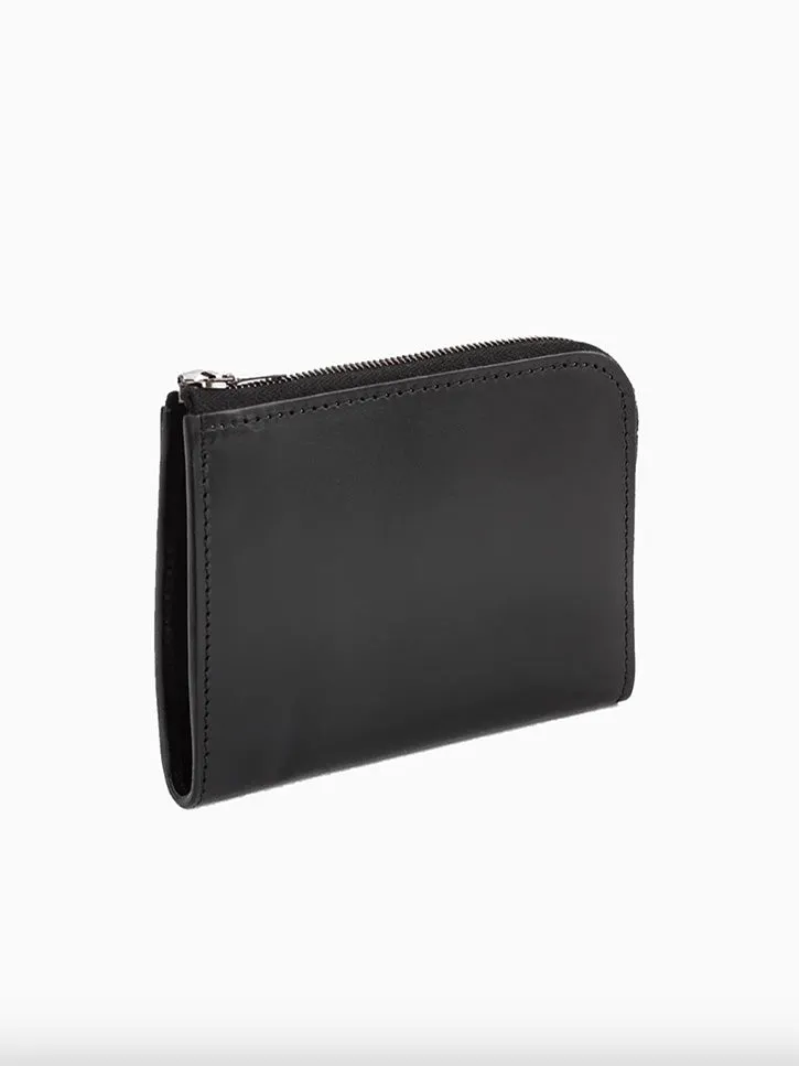 Isaac Reina Simple Zipped Wallet, Black/Natural