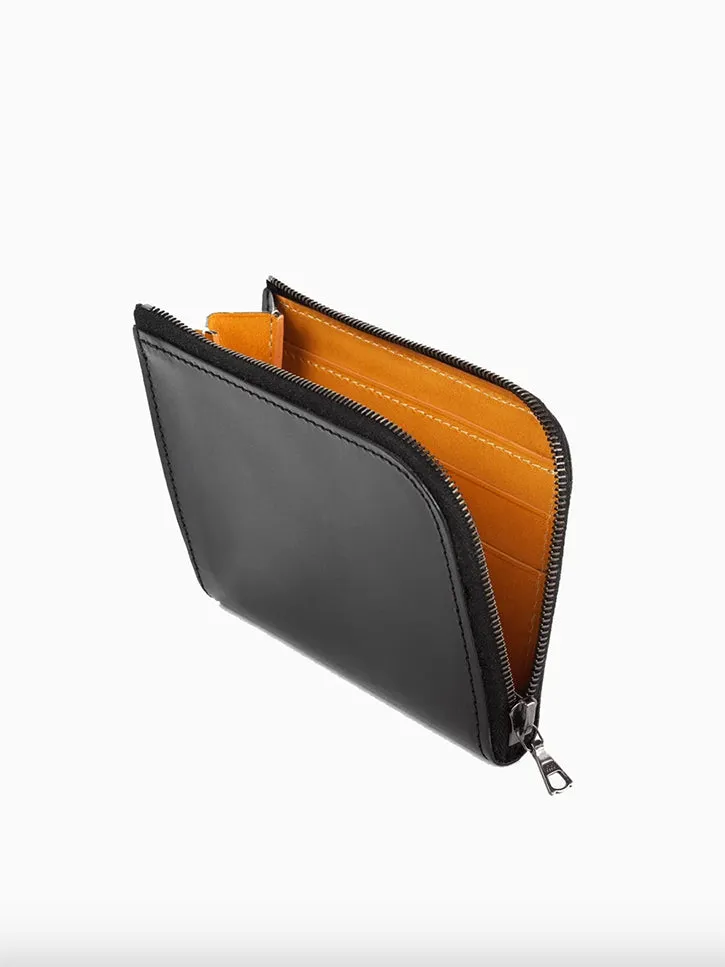 Isaac Reina Simple Zipped Wallet, Black/Natural