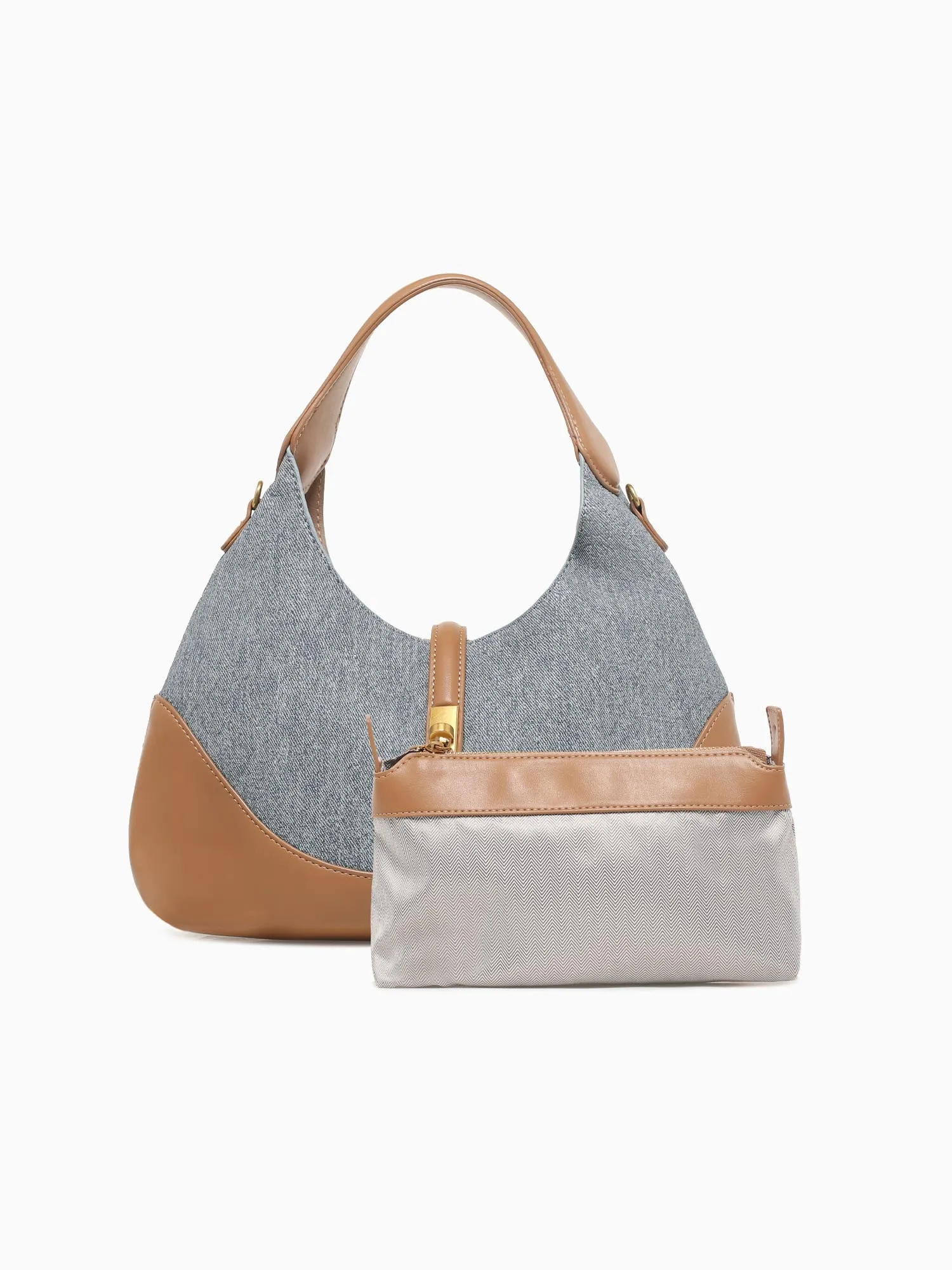 Jackie Shoulder Bag Blue Tan