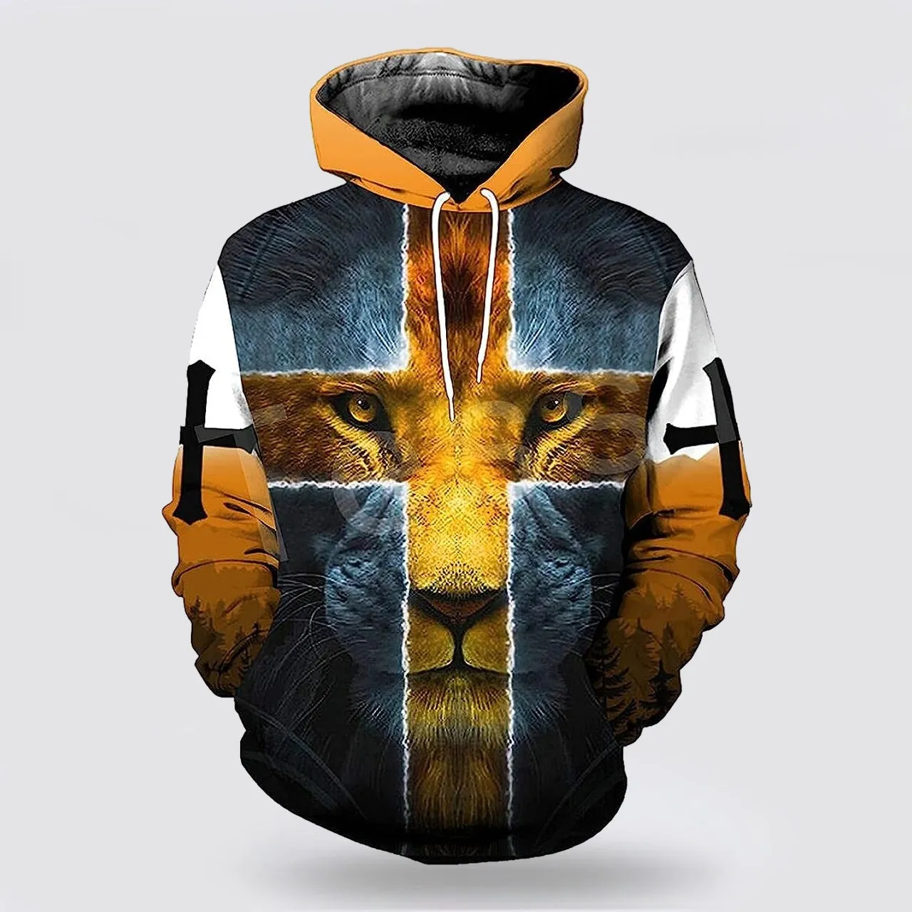 Jesus Is My God My King Cross Lion 3d Hoodies For Women Men - Christian Apparel Hoodies