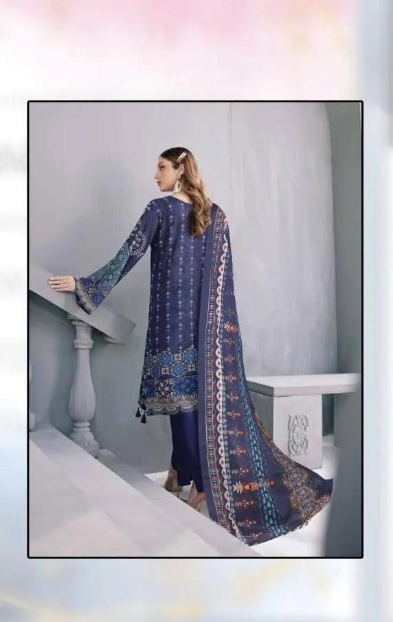 Karachi Style Cotton Suits Dress Material Blue