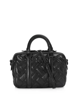 Kensington Boston KURT GEIGER LONDON Small Quilted Leather Bowling Bag Black