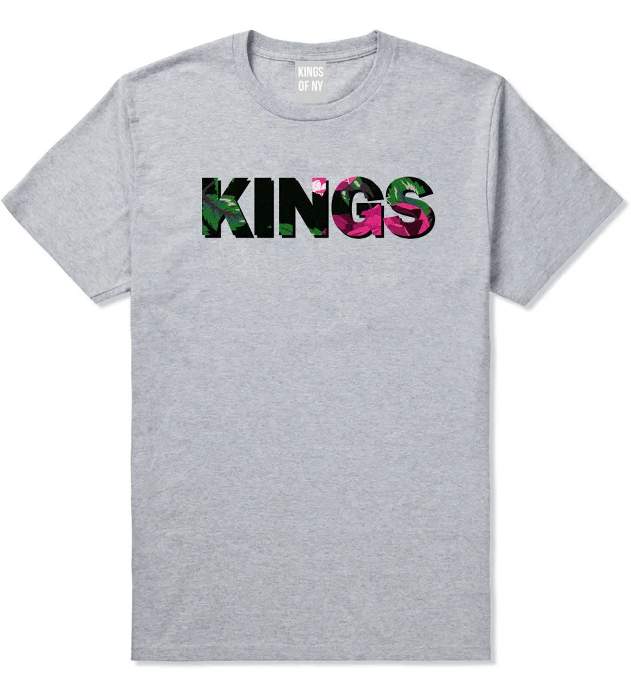 Kings Floral Print Pattern Boys Kids T-Shirt