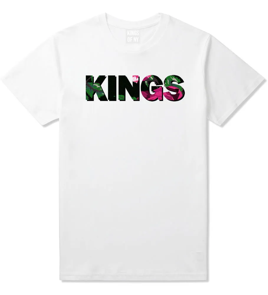 Kings Floral Print Pattern Boys Kids T-Shirt