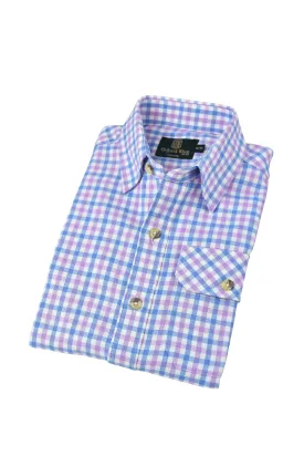 KSH08 - Kids Full Sleeve Holford Shirt - PINK/BLUE