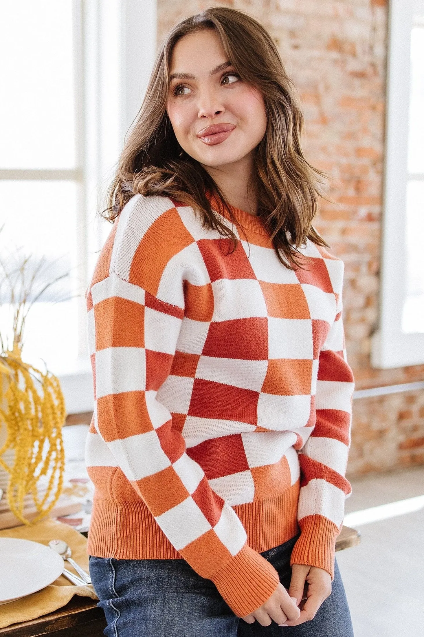 Larissa Checkered Knit Sweater | S-XL | PRE ORDER