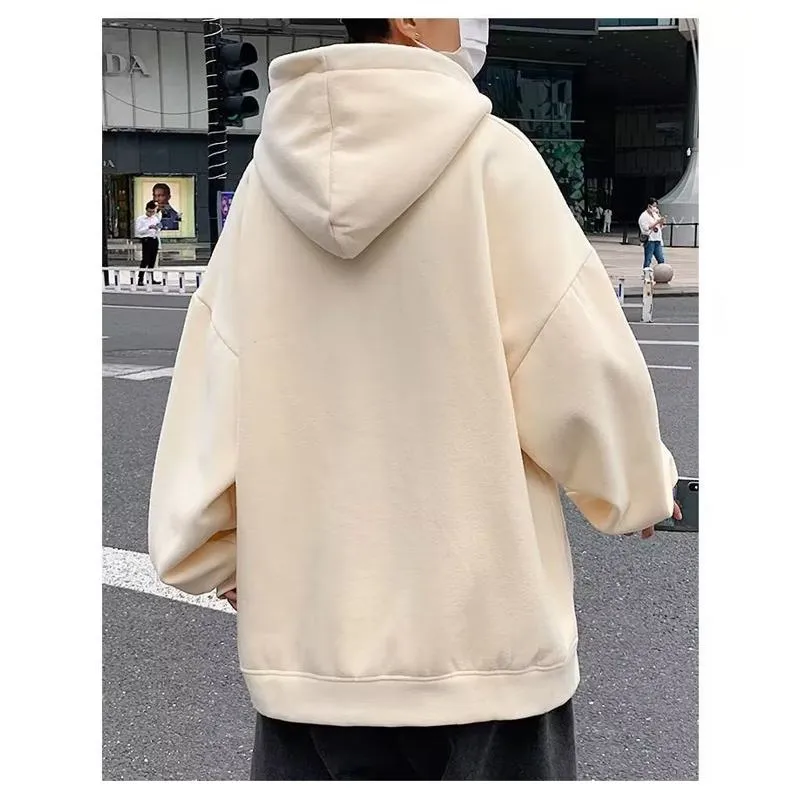 Lazy Loose-Fit Niche Button Front Hoodie