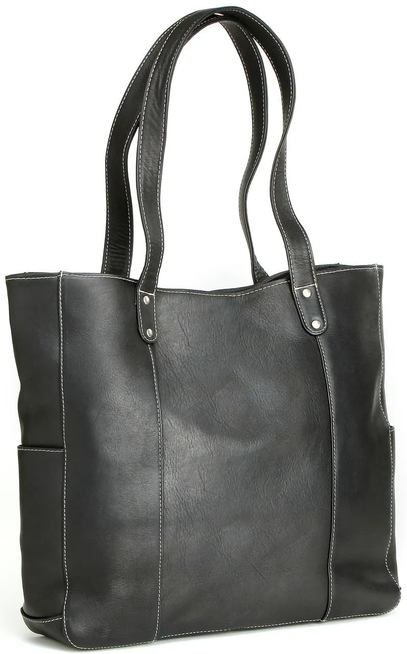 Leather Double Strap Rivet Tote