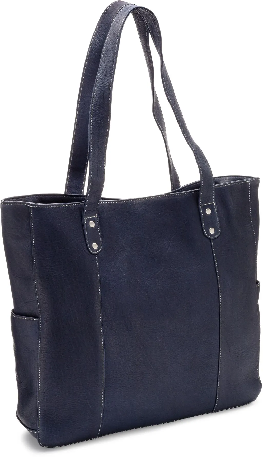 Leather Double Strap Rivet Tote