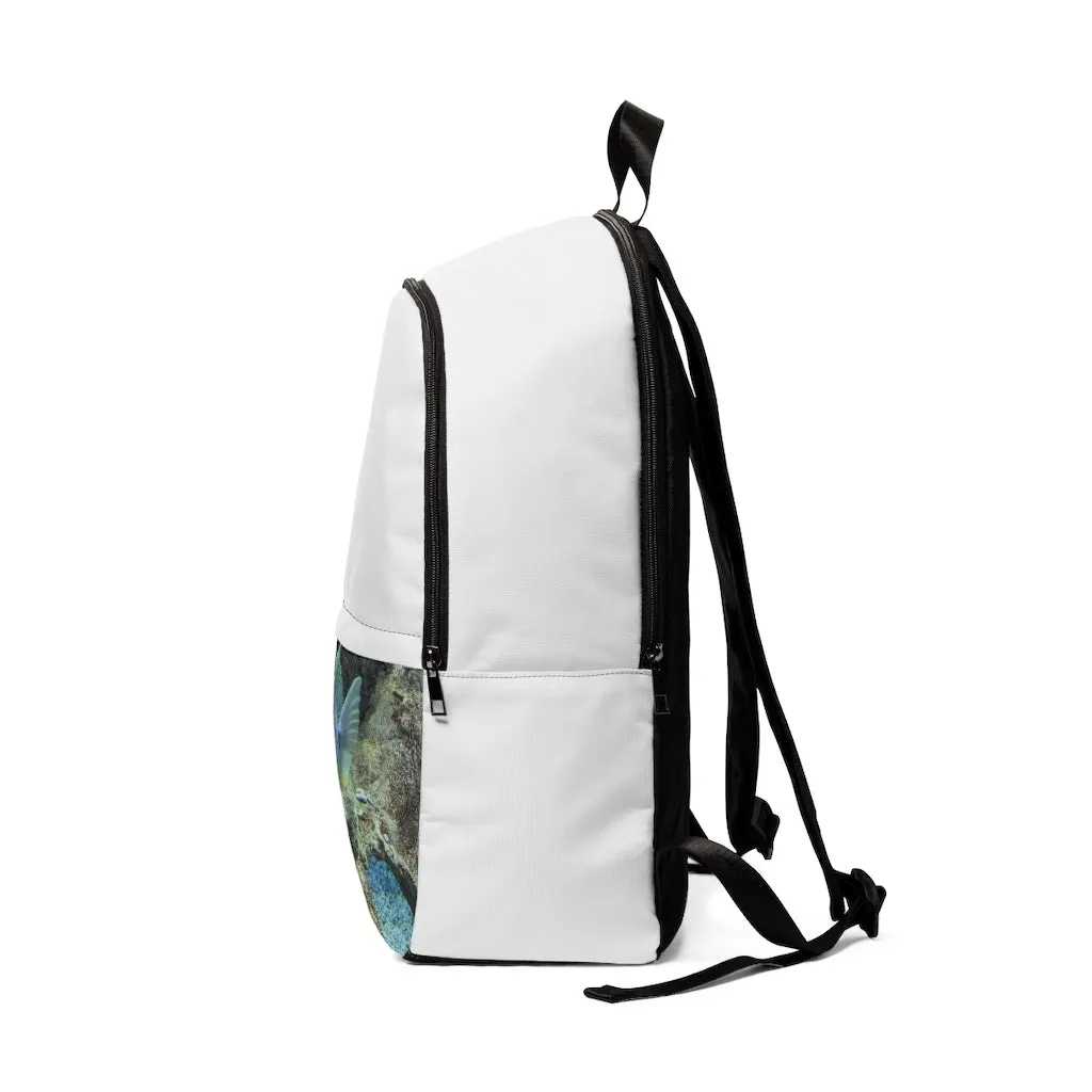 Light Blue Fish Unisex Fabric Backpack