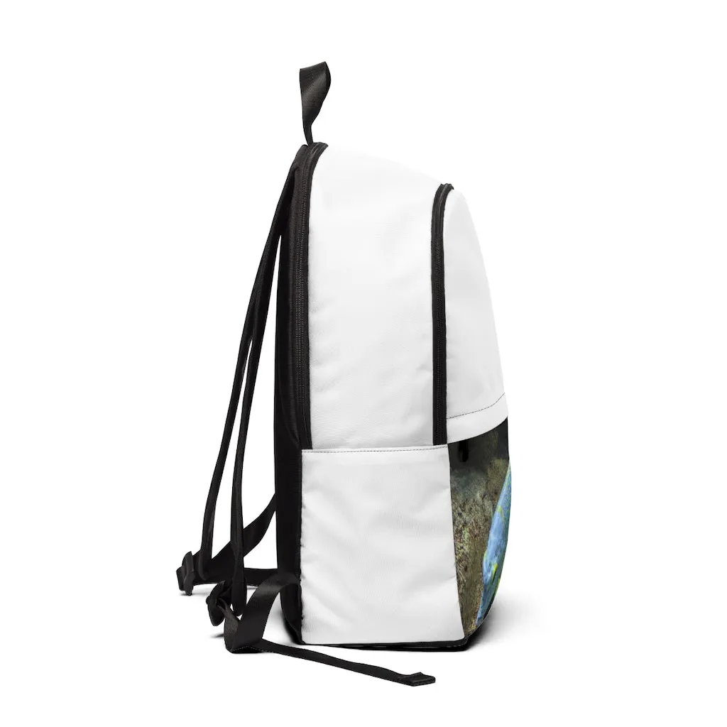 Light Blue Fish Unisex Fabric Backpack