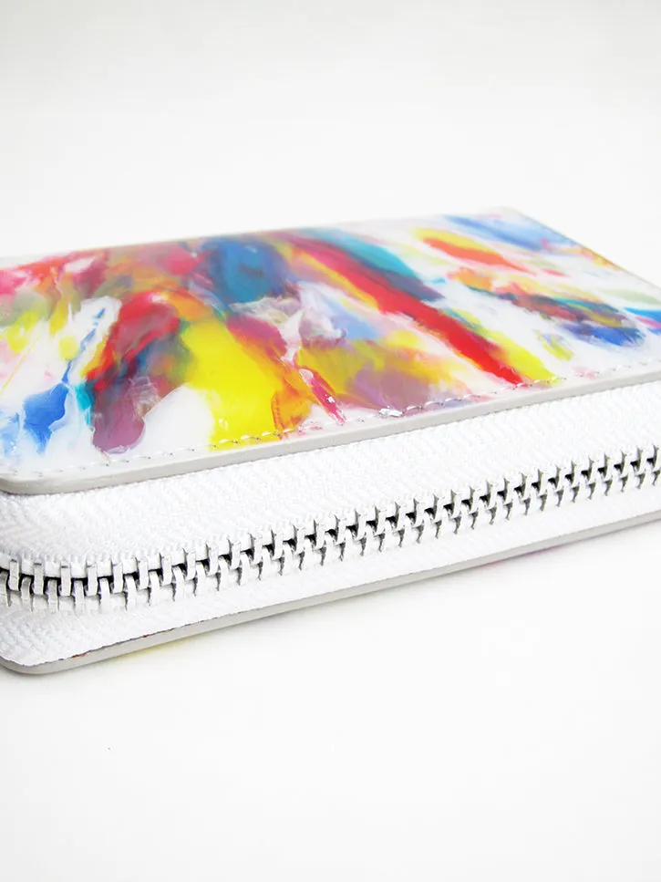 Macromauro Paint Wallet, White Multi, Small