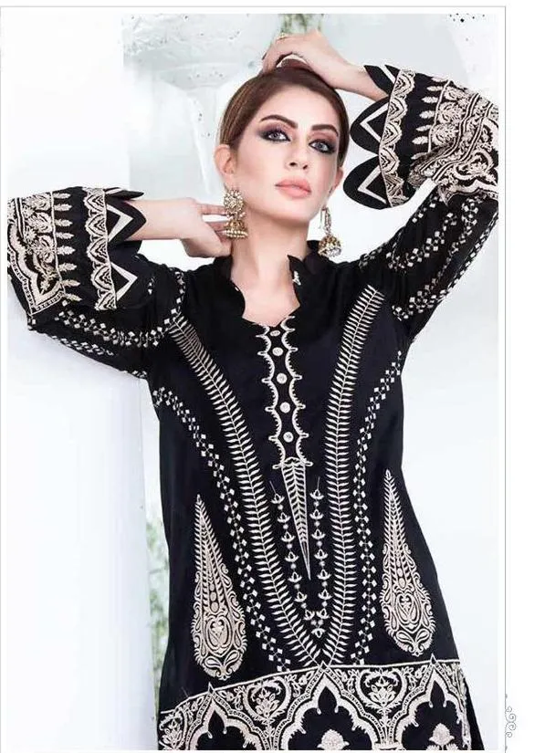 Maria B Style Black Beauty Cotton Unstitched Pakistani suits for Women