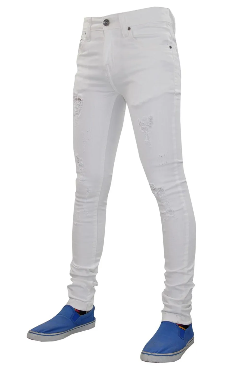 Men Rip Biker-Style Denim Jeans TRF041