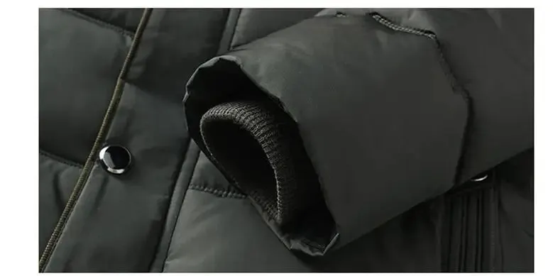 Men's down jacket with a hood and down lining