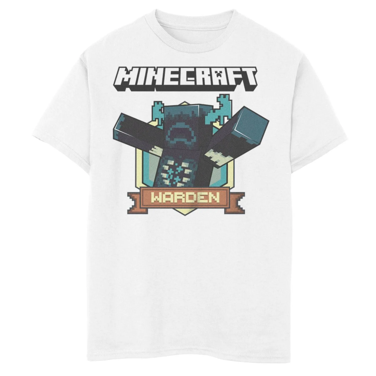 Minecraft Warden Badge Graphic T-Shirt for Boys 8-20 Years Minecraft