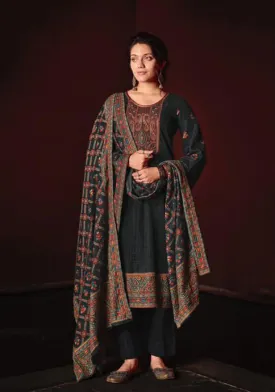 Mumtaz Unstitched Black Lawn Cotton Ladies Embroidery Suits With Dupatta