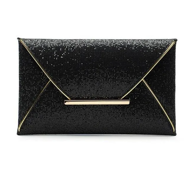 New Hot Hand Package Women Fashion Sequins Envelope Bag Personality Clutch Purse Leather Top Quality