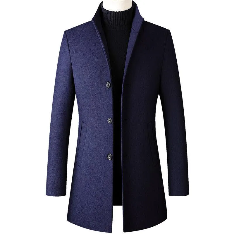 new woolen coat men's mid-length men's jacket