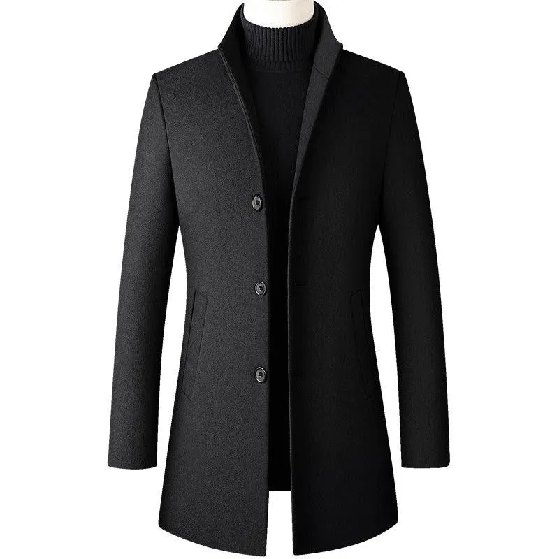 new woolen coat men's mid-length men's jacket