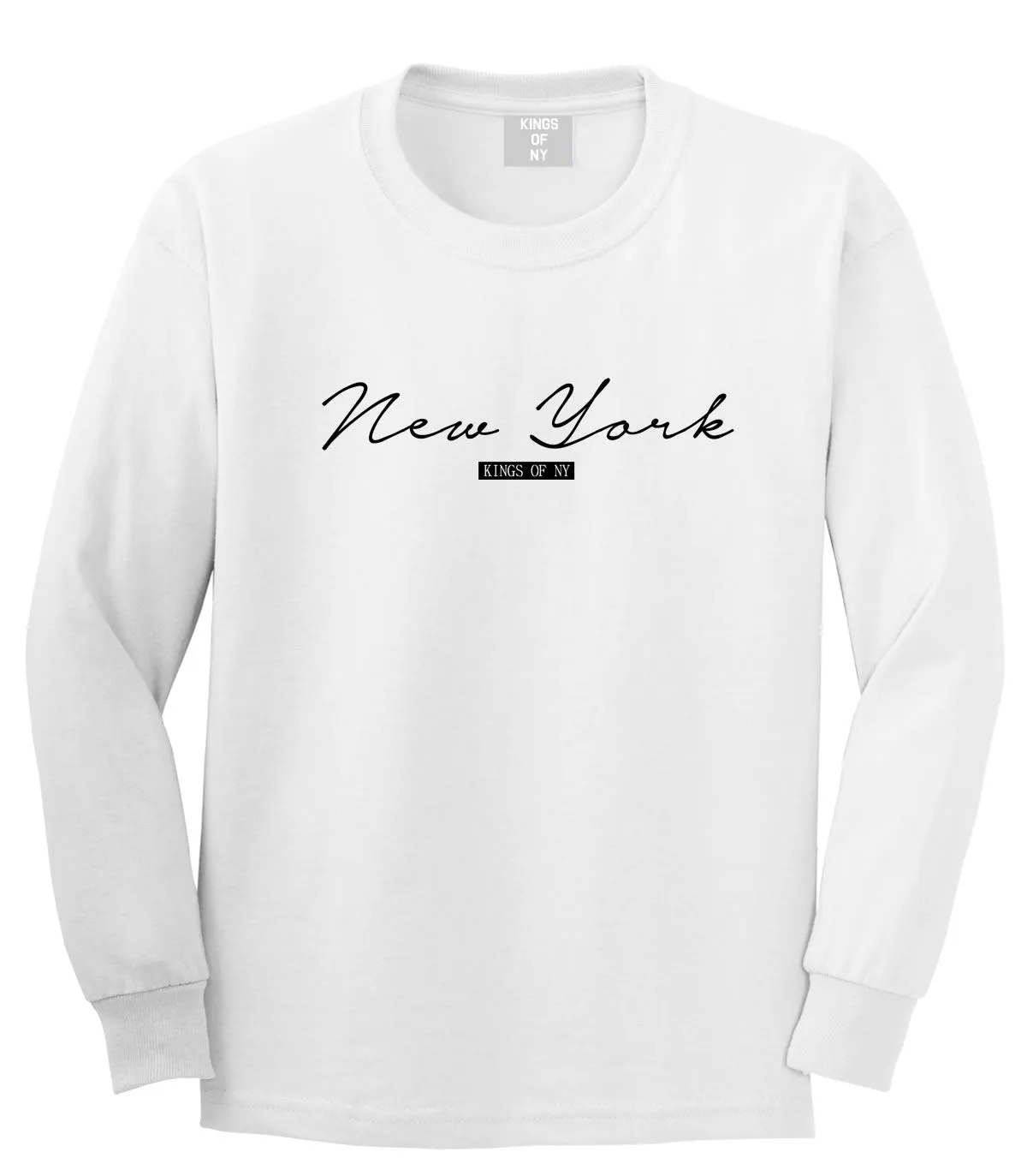 New York Script Typography Long Sleeve T-Shirt