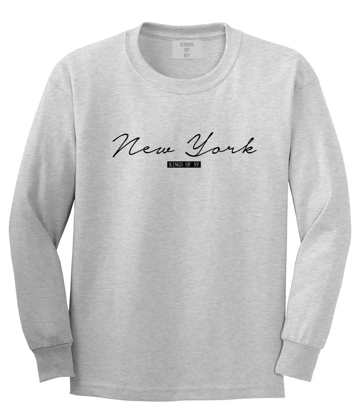 New York Script Typography Long Sleeve T-Shirt