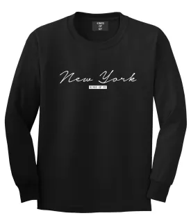 New York Script Typography Long Sleeve T-Shirt