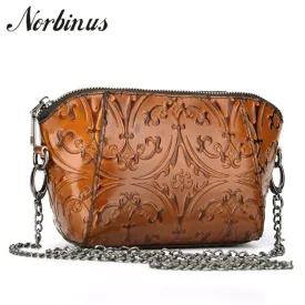 Norbinus Brand Vintage Genuine Leather Handbag/Shoulder Bag for Women