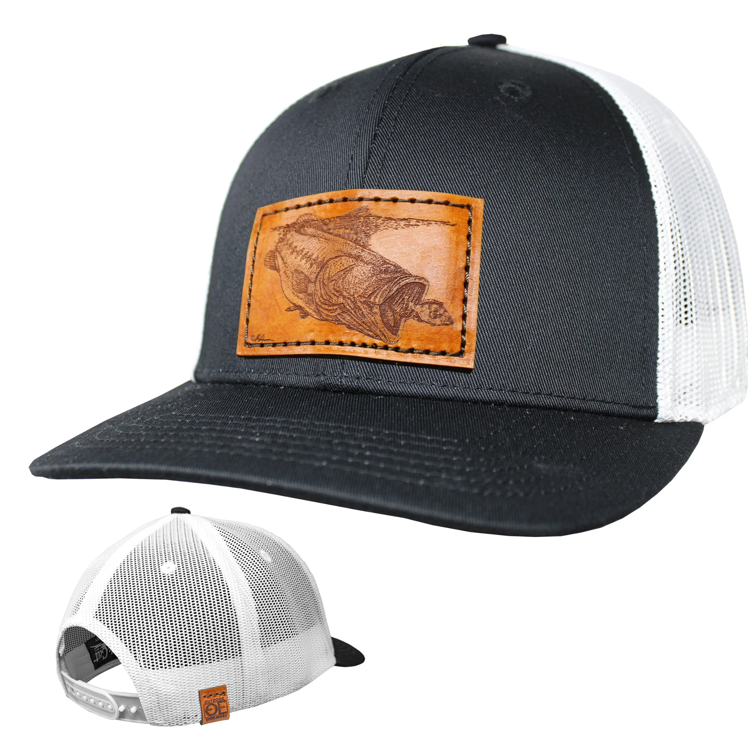 OE - Performance Trucker Hat - Largemouth Bass Gulp Leather Patch