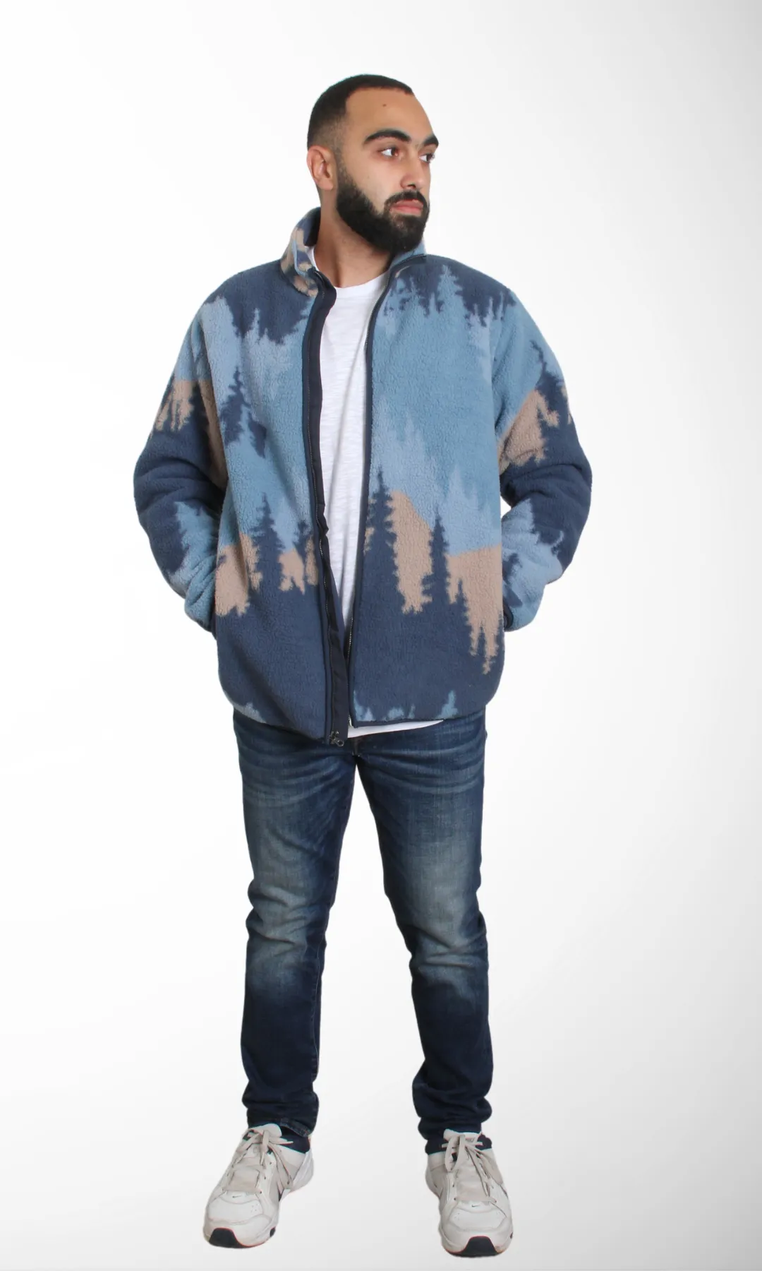 ORIGINAL Men Sherpa Fur Zip Jacket (Blue)