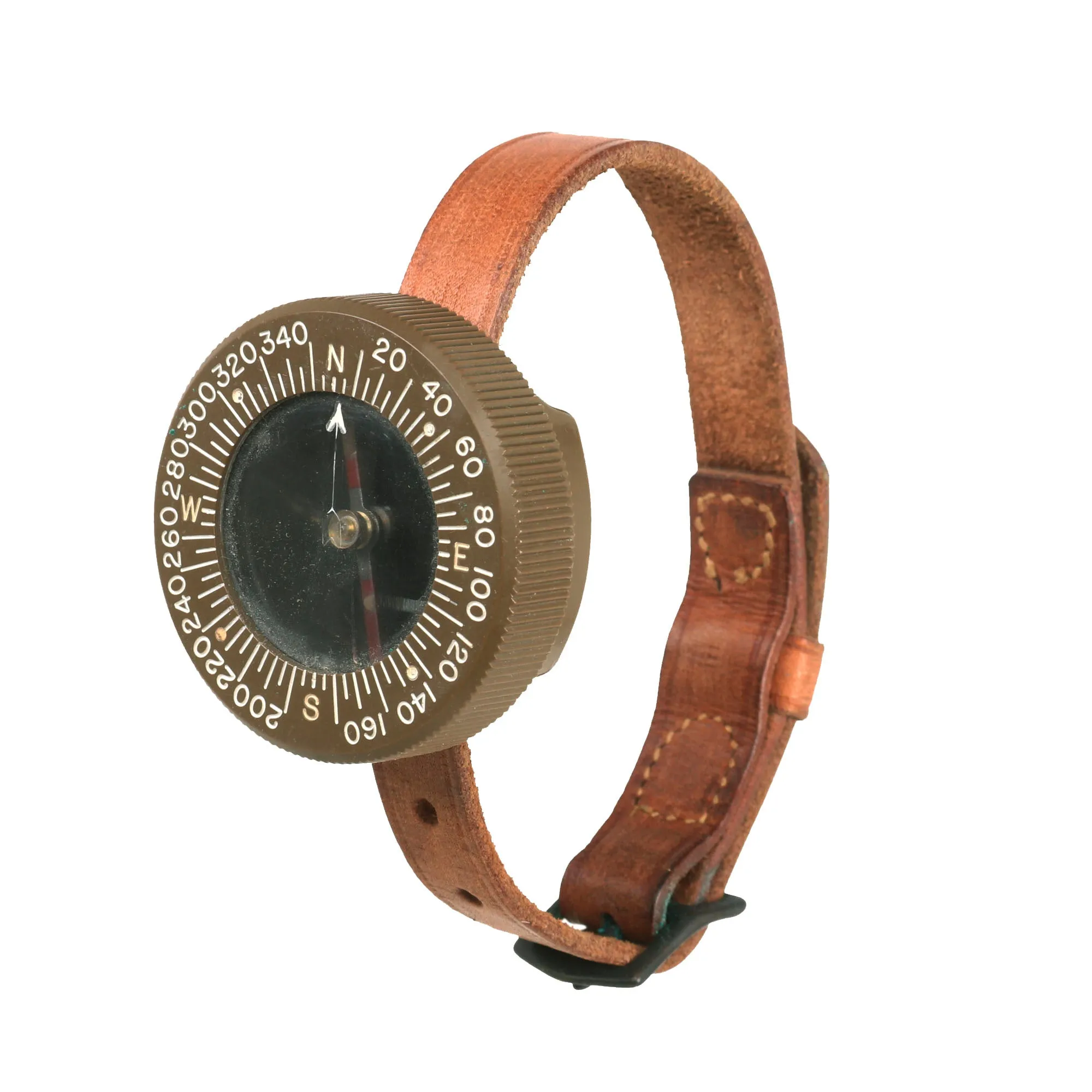 Original U.S. WWII Unissued Paratrooper Wrist Compass by Superior Magneto with Leather Wrist Band and Original Box