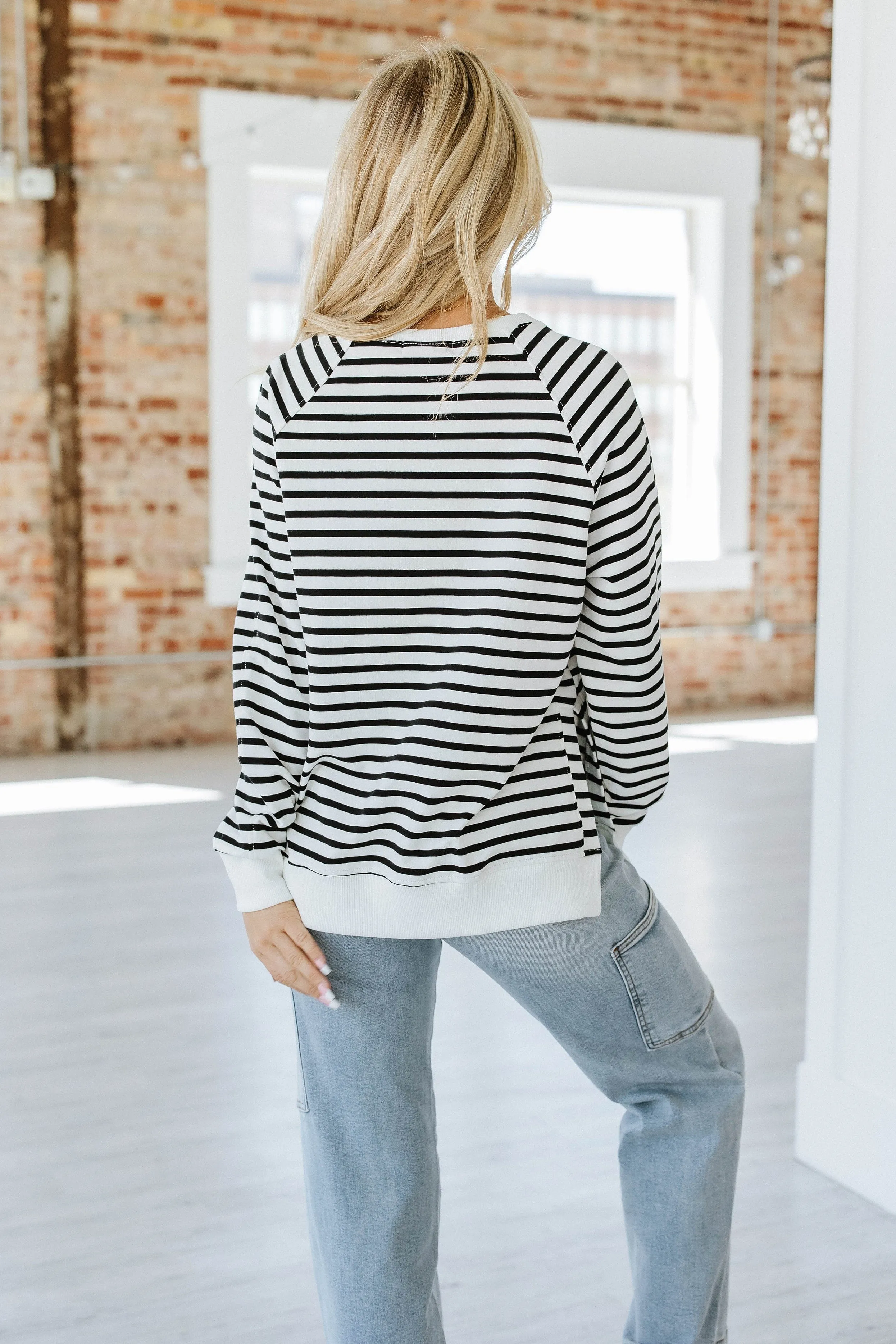 Pierce Striped Loose Sweatshirt | S-XL